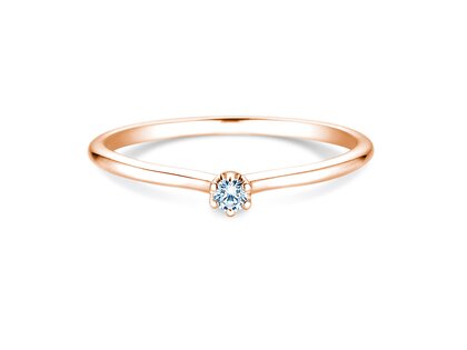 Bague de fiançailles Royal en 9K or rose avec diamant 0,05ct H/SI