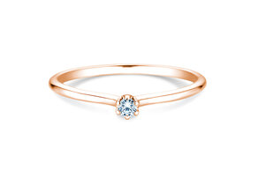 Bague de fiançailles Royal en 9K or rose avec diamant 0,05ct H/SI