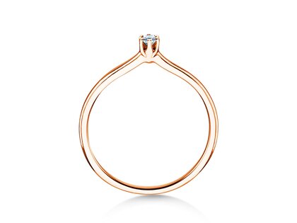 Bague de fiançailles Royal en 9K or rose avec diamant 0,05ct H/SI