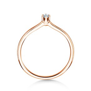 Bague de fiançailles Royal en 9K or rose avec diamant 0,05ct H/SI