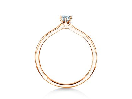Bague de fiançailles Royal en 9K or rose avec diamant 0,15ct D/IF