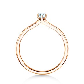 Bague de fiançailles Royal en 9K or rose avec diamant 0,15ct D/IF