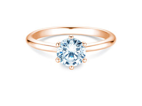 Bague de fiançailles Royal en 9K or rose avec diamant 1,00ct H/SI