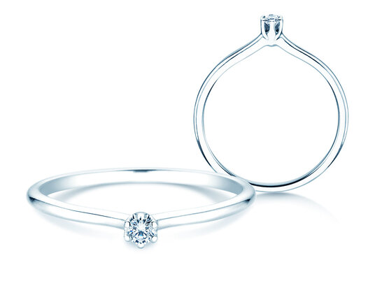 Bague de fiançailles Royal en Argent 925/- avec diamant 0,05ct H/SI