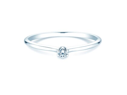 Bague de fiançailles Royal en 14K or blanc avec diamant 0,05ct H/SI