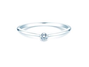 Bague de fiançailles Royal en 14K or blanc avec diamant 0,05ct H/SI