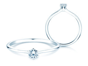 Bague de fiançailles Royal en 9K or blanc avec diamant 0,15ct G/SI