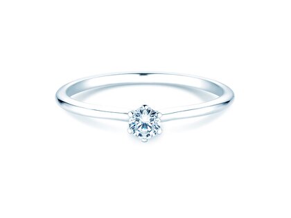 Bague de fiançailles Royal en 9K or blanc avec diamant 0,15ct H/SI