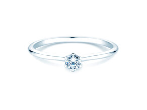 Bague de fiançailles Royal en 9K or blanc avec diamant 0,15ct H/SI