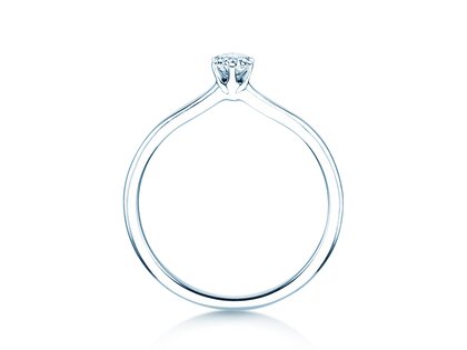 Bague de fiançailles Royal en 9K or blanc avec diamant 0,15ct H/SI