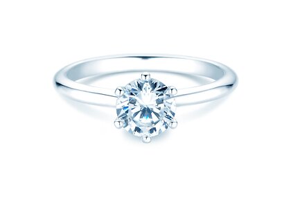 Bague de fiançailles Royal en 18K or blanc avec diamant 2,00ct D/IF