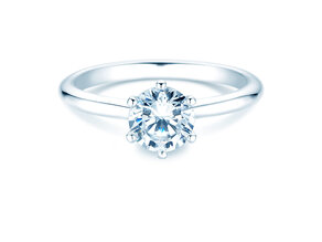 Bague de fiançailles Royal en 18K or blanc avec diamant 2,00ct D/IF
