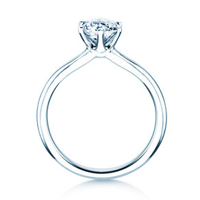 Bague de fiançailles Royal en 18K or blanc avec diamant 2,00ct D/IF