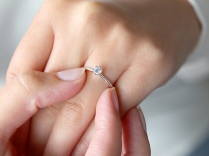 Bague de fiançailles Royal en 9K or blanc avec diamant 0,25ct H/SI