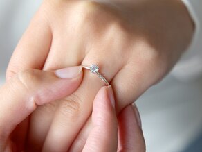 Bague de fiançailles Royal en 9K or blanc avec diamant 0,25ct H/SI