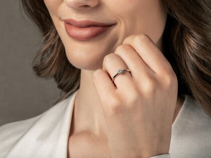 Bague de fiançailles Royal en 14K or rose avec diamant 0,30ct G/SI