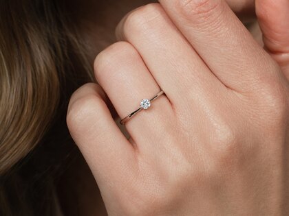 Bague de fiançailles Spirit en 9K or rose avec diamant 0,15ct H/SI