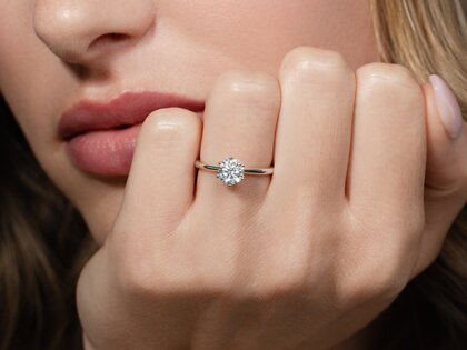 Bague de fiançailles Spirit en 9K or blanc avec diamant 1,00ct G/SI