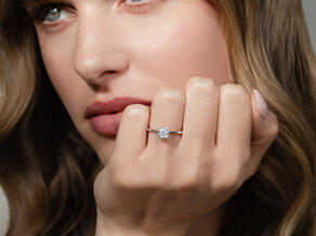 Bague de fiançailles Spirit en 9K or blanc avec diamant 1,00ct H/SI