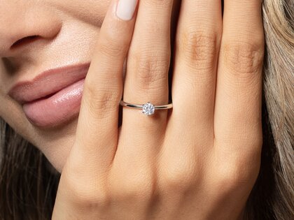Bague de fiançailles Spirit en 9K or blanc avec diamant 0,25ct H/SI