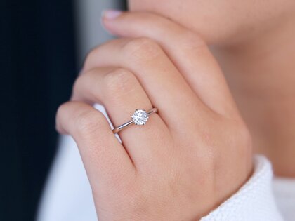 Bague de fiançailles Spirit en 9K or blanc avec diamant 1,00ct G/SI