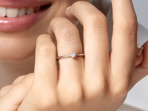 Bague de fiançailles The One en Argent 925/- avec diamant 0,15ct G/IF