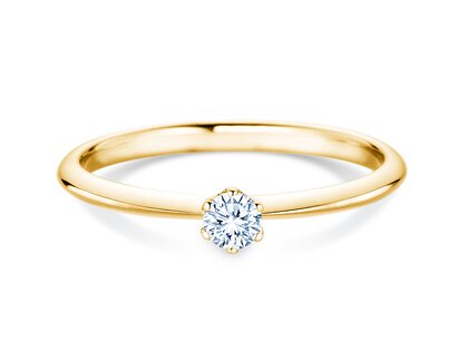 Bague de fiançailles The One en 14K or jaune avec diamant 0,15ct H/SI