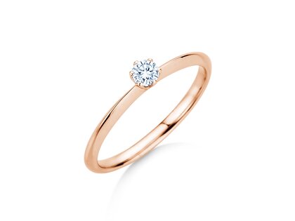 Bague de fiançailles The One en 9K or rose avec diamant 0,15ct H/SI