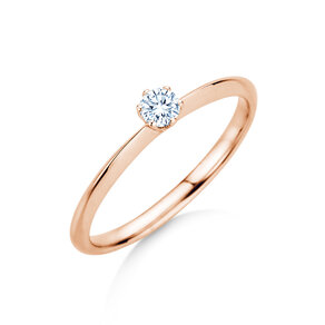 Bague de fiançailles The One en 9K or rose avec diamant 0,15ct H/SI