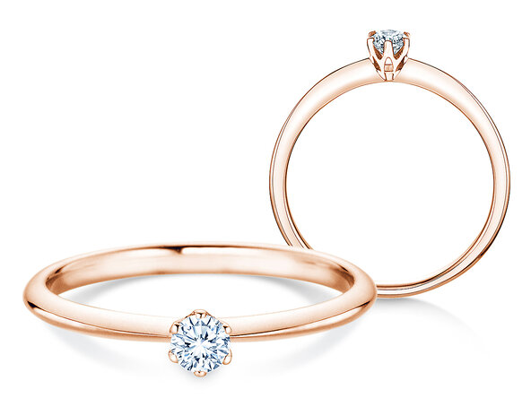 Bague de fiançailles The One en 9K or rose avec diamant 0,15ct H/SI