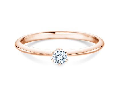 Bague de fiançailles The One en 9K or rose avec diamant 0,15ct H/SI