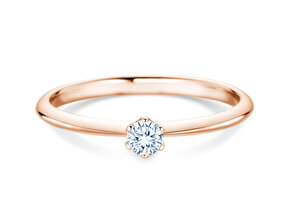 Bague de fiançailles The One en 9K or rose avec diamant 0,15ct H/SI
