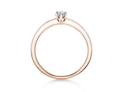 Bague de fiançailles The One en 9K or rose avec diamant 0,15ct H/SI