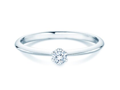 Bague de fiançailles The One en Argent 925/- avec diamant 0,15ct G/IF