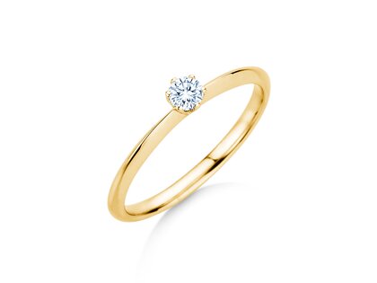 Bague de fiançailles The One en 14K or jaune avec diamant 0,15ct H/SI