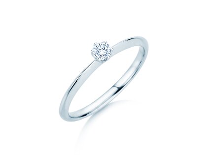 Bague de fiançailles The One en Argent 925/- avec diamant 0,15ct G/IF