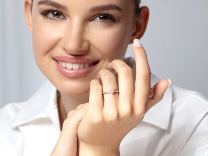 Bague de fiançailles The One en Argent 925/- avec diamant 0,15ct G/IF