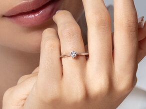 Bague de fiançailles The One dans 14K or blanc avec diamant 0,25ct H/SI