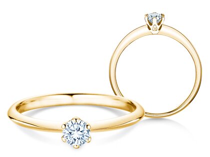 Bague de fiançailles The One dans 14K or jaune avec diamant 0,25ct G/SI