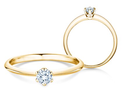 Bague de fiançailles The One dans 14K or jaune avec diamant 0,25ct G/SI