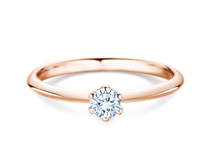 Bague de fiançailles The One en 9K or rose avec diamant 0,25ct H/SI