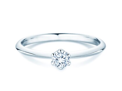Bague de fiançailles The One dans 14K or blanc avec diamant 0,25ct H/SI