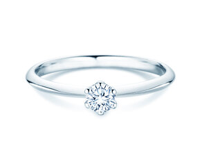 Bague de fiançailles The One dans 14K or blanc avec diamant 0,25ct H/SI