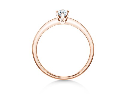Bague de fiançailles The One en 9K or rose avec diamant 0,25ct H/SI