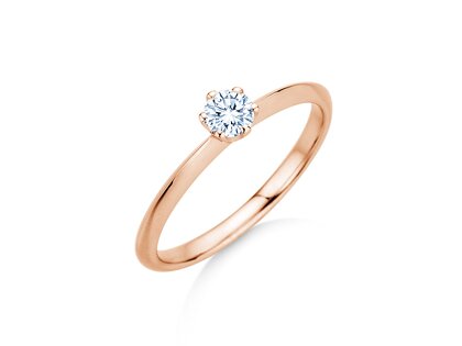 Bague de fiançailles The One en 9K or rose avec diamant 0,25ct H/SI