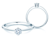 Bague de fiançailles The One dans platine 950/- avec diamant 0,25ct G/SI