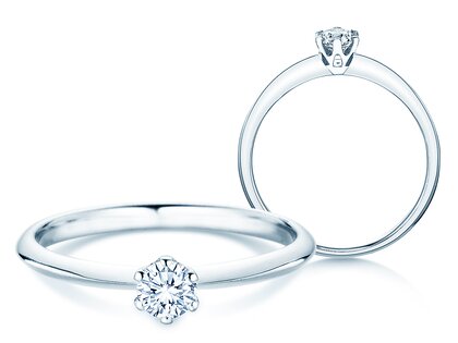 Bague de fiançailles The One dans 14K or blanc avec diamant 0,25ct H/SI