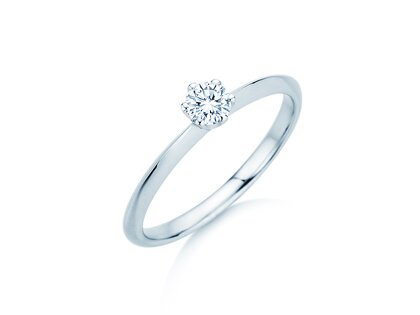 Bague de fiançailles The One dans 14K or blanc avec diamant 0,25ct H/SI