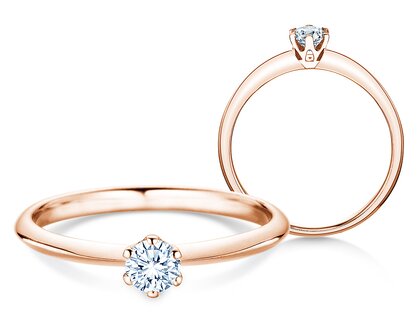 Bague de fiançailles The One en 9K or rose avec diamant 0,25ct H/SI