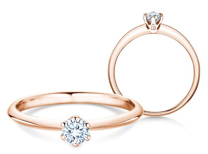 Bague de fiançailles The One en 9K or rose avec diamant 0,25ct H/SI